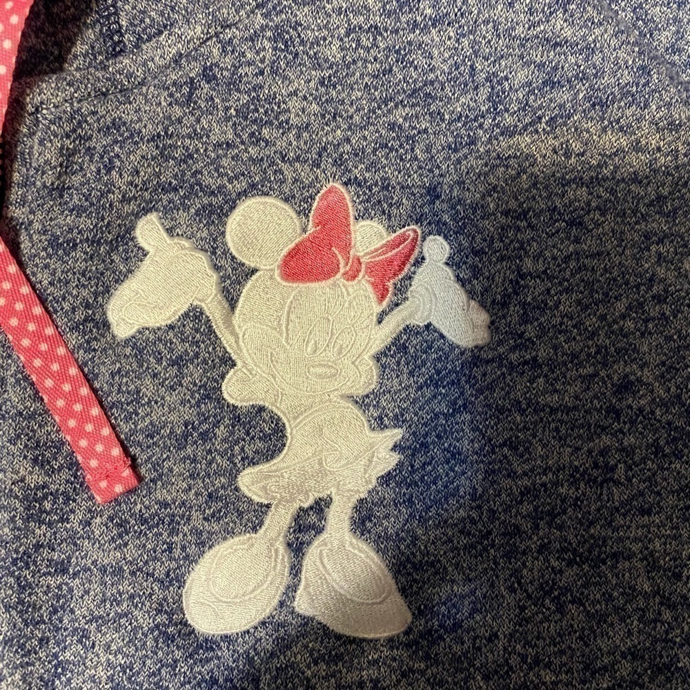DISNEY Parks Minnie Mouse Zip Hoodie Sz Small - Picture 3 of 5